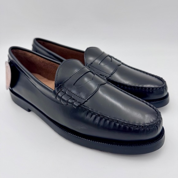 Hamilton Footwear Other - NWT Hamilton Men 12 Black Pig Leather Penny Loafers Handmade Moc Toe Dress Shoes